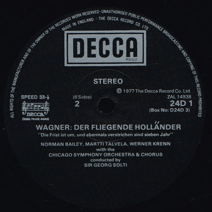 Wagner* - Bailey*, Martin*, Kollo*, I. Jones*, Krenn*, Talvela*, Chicago Symphony Chorus & Orchestra*, Solti* : Der Fliegende Holländer (3xLP, Album + Box)
