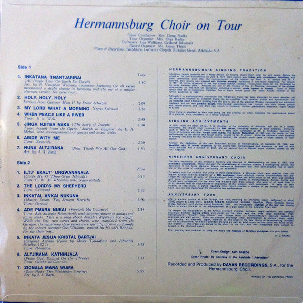 Hermannsburg Choir : Hermannsburg Choir On Tour (LP, Album)