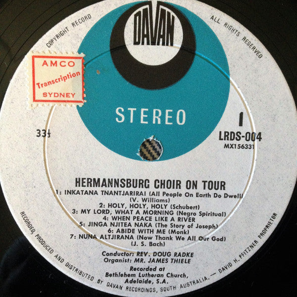 Hermannsburg Choir : Hermannsburg Choir On Tour (LP, Album)