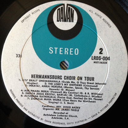 Hermannsburg Choir : Hermannsburg Choir On Tour (LP, Album)