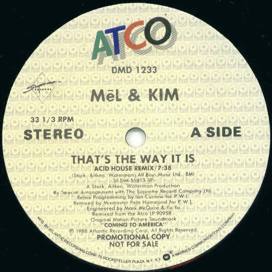 Mel & Kim : That's The Way It Is (12", Promo)