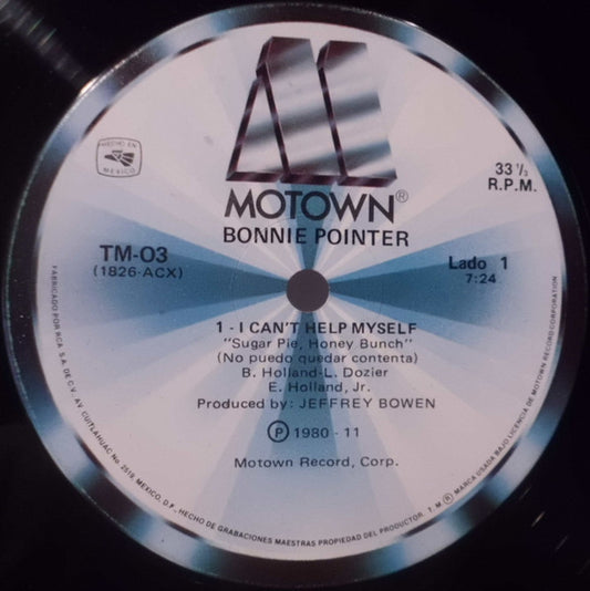 Bonnie Pointer : I Can't Help Myself (Sugar Pie, Honey Bunch) (12", Bla)
