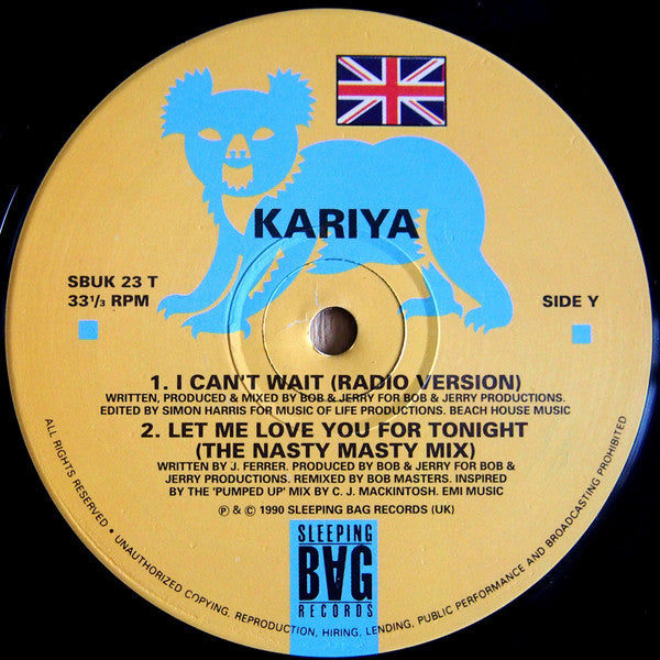 Kariya : I Can't Wait (12")