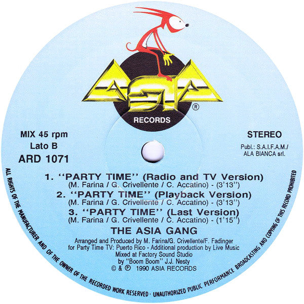 The Asia Gang* : Party Time (12")