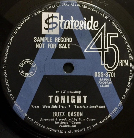 Buzz Cason : Tonight / Debbie And Cherry (7", Single, Promo)