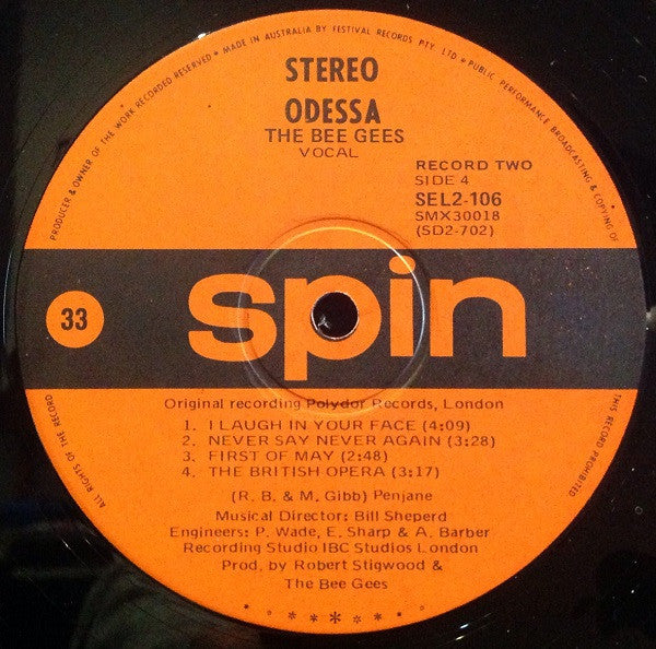 Bee Gees : Odessa (2xLP, Album, Gat)