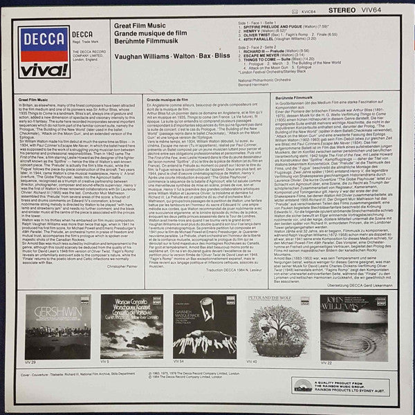 Various : Great Film Music (LP)