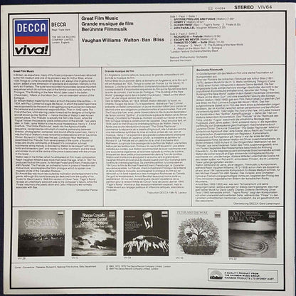 Various : Great Film Music (LP)