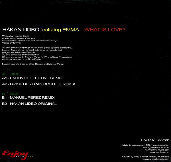 Håkan Lidbo Featuring Emma Holmgren : What Is Love? (12")