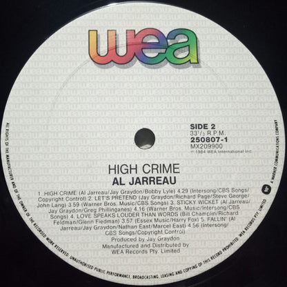 Al Jarreau : High Crime (LP, Album)