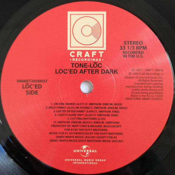Tone Lōc* : Loc'ed After Dark (LP, Album, RE)