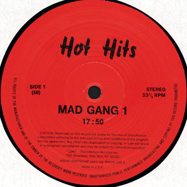Madonna / Various : Hot Hits - Mad Gang (12", Mixed, Unofficial, Red)