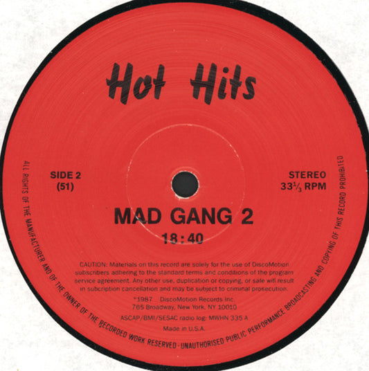 Madonna / Various : Hot Hits - Mad Gang (12", Mixed, Unofficial, Red)