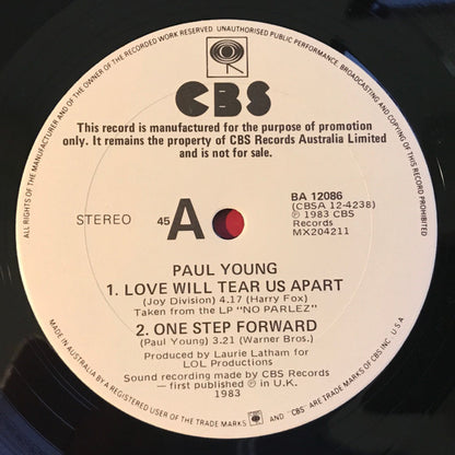 Paul Young : Love Will Tear Us Apart (12", Maxi, Promo)