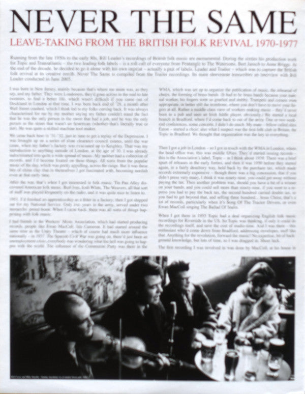 Various : Never The Same - Leave-Taking From The British Folk Revival 1970-1977 (2xLP, Comp)