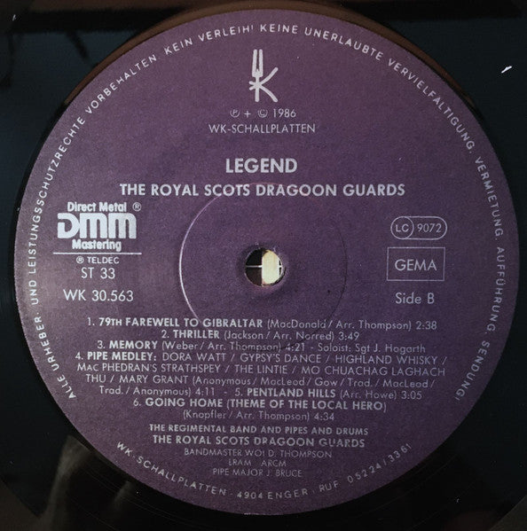 The Regimental Band* And Pipes And Drums Of The Royal Scots Dragoon Guards* : Legend  (LP, Dir)