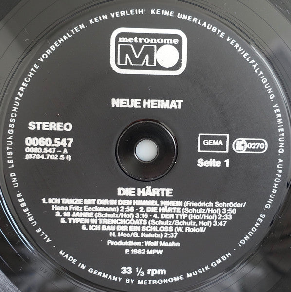 Neue Heimat : Die Härte (LP, Album)