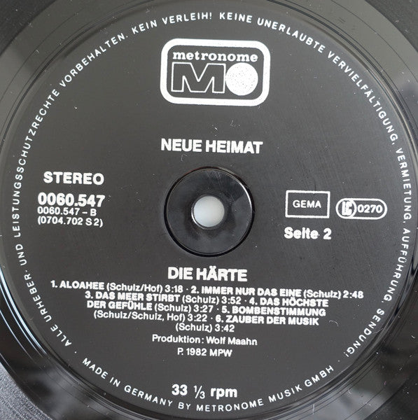 Neue Heimat : Die Härte (LP, Album)