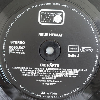 Neue Heimat : Die Härte (LP, Album)