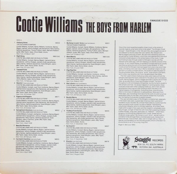 Cootie Williams : The Boys From Harlem (LP, Comp, Mono, RE)