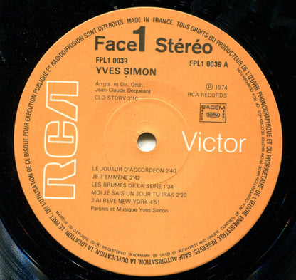 Yves Simon : Respirer, Chanter. (LP, Album, RE, Gat)