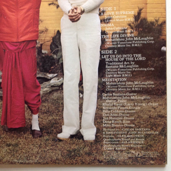 Carlos Santana & John McLaughlin : Love Devotion Surrender (LP, Album, Quad, Ter)