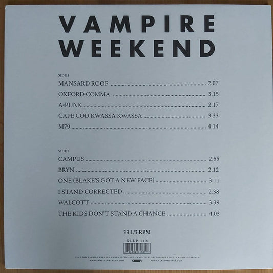 Vampire Weekend : Vampire Weekend (LP, Album)