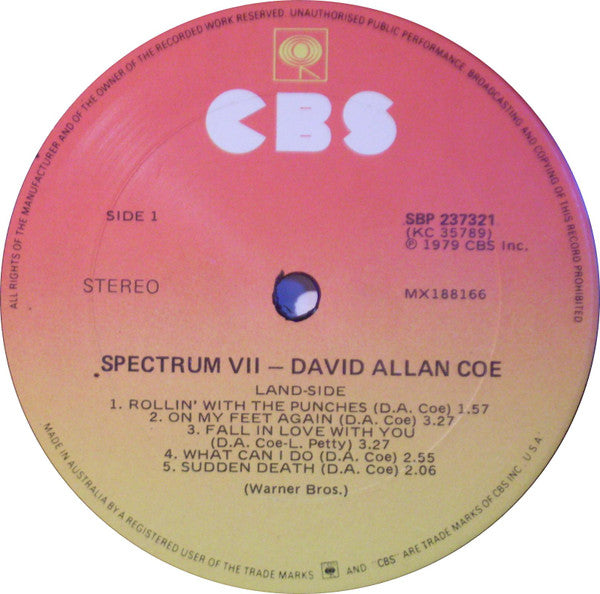 David Allan Coe : Spectrum VII (LP, Album)