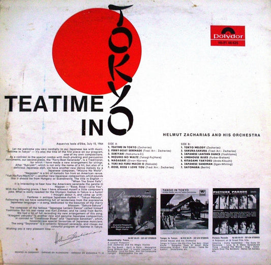 Helmut Zacharias And His Orchestra : Tea Time In Tokyo (LP, Album)