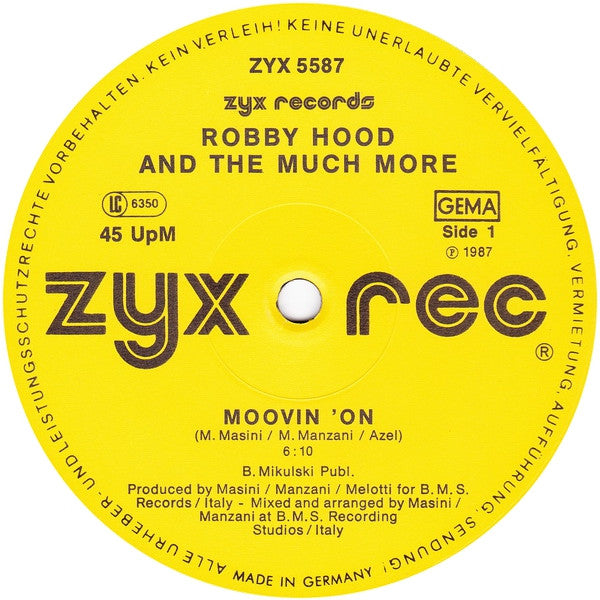 Robby Hood And The Much More : Moovin' On (12")
