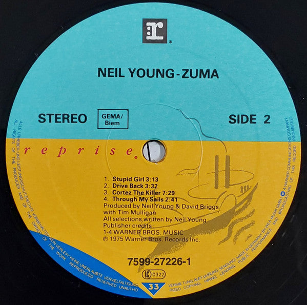 Neil Young With  Crazy Horse : Zuma (LP, Album, RE)