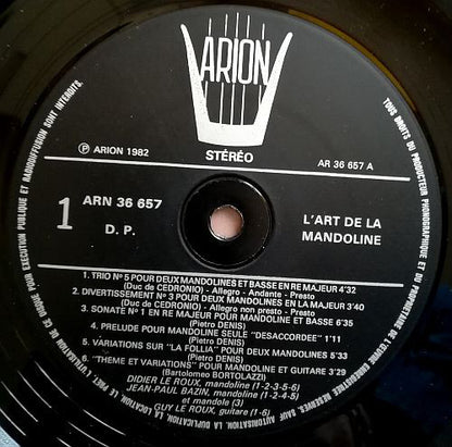 Mandolins L'Orchestre De L'Estudiantina De I'lle De France : L'Art De La Mandoline (LP)
