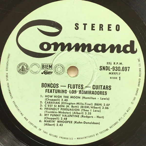 Los Admiradores : Bongos, Flutes, Guitars (LP, Album)