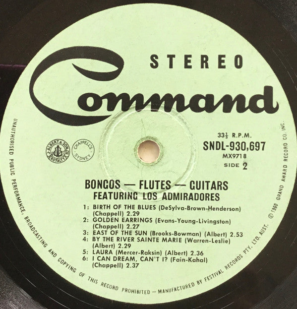 Los Admiradores : Bongos, Flutes, Guitars (LP, Album)