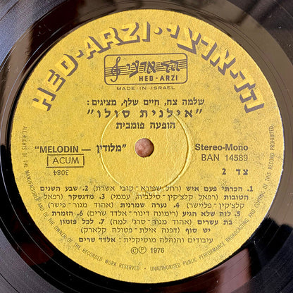Ilanit = Ilanit : סולו! הופעה פומבית = Solo (LP, Album)