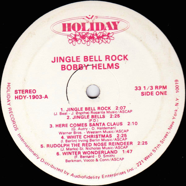 Bobby Helms : Jingle Bell Rock (LP, Album, Whi)