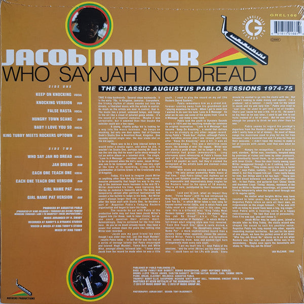 Jacob Miller : Who Say Jah No Dread (The Classic Augustus Pablo Sessions 1974-75)  (LP, Comp, RE)