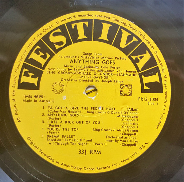 Bing Crosby, Donald O'Connor, Zizi Jeanmaire, Mitzi Gaynor : Anything Goes (LP)