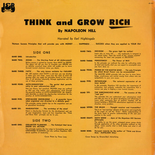Napoleon Hill : Earl Nightingale : Think And Grow Rich (LP)
