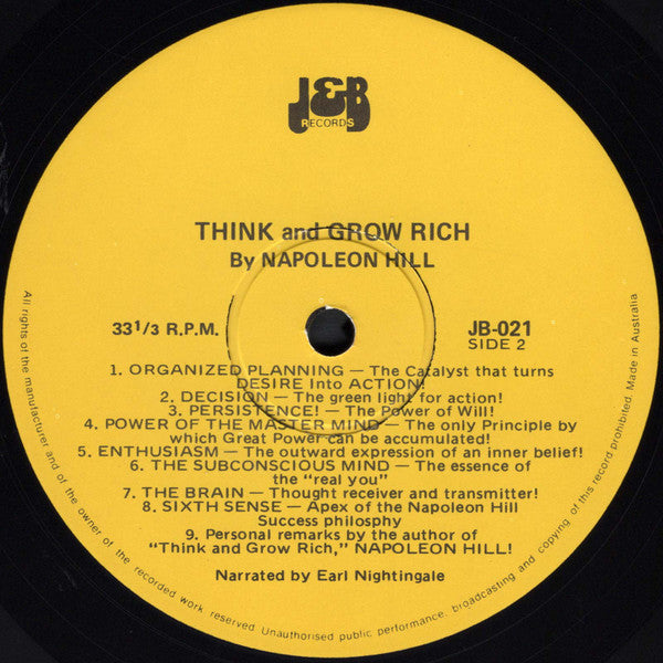 Napoleon Hill : Earl Nightingale : Think And Grow Rich (LP)