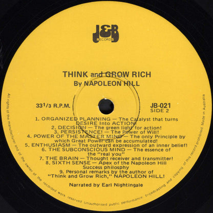 Napoleon Hill : Earl Nightingale : Think And Grow Rich (LP)