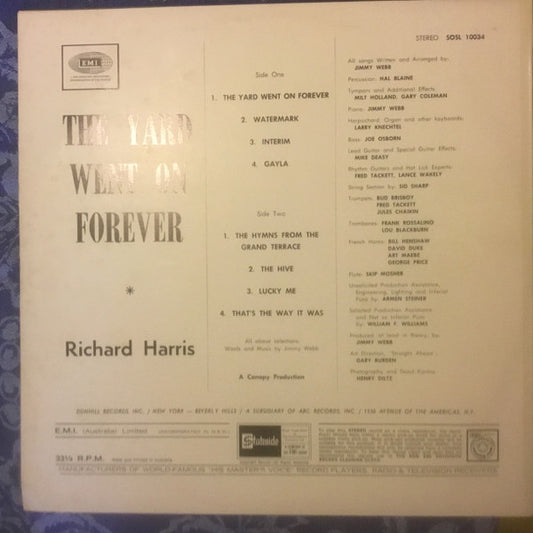 Richard Harris : The Yard Went On Forever... (LP, Album, Mon)