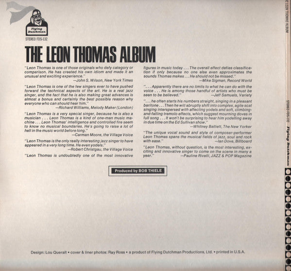Leon Thomas : The Leon Thomas Album (LP, Album, Pit)