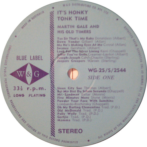 Martin Gale's "Old-Timers" : It's Honky Tonk Time! (LP)