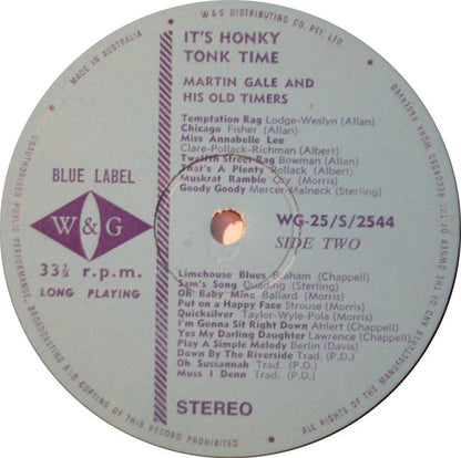 Martin Gale's "Old-Timers" : It's Honky Tonk Time! (LP)
