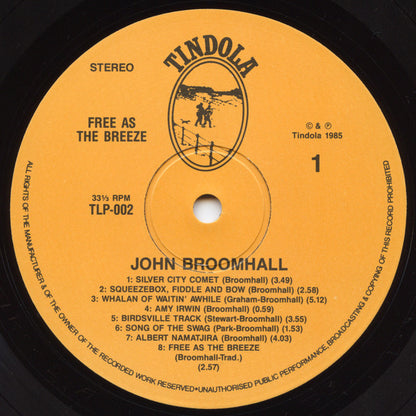 John Broomhall (2) : Free As The Breeze (LP, Album)
