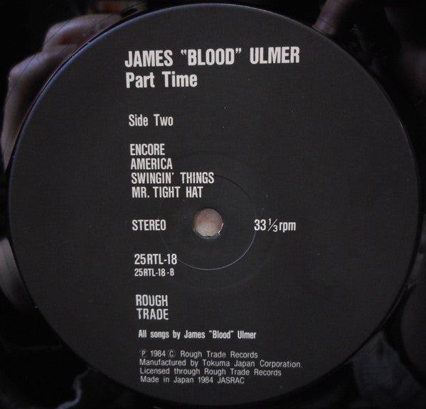 James Blood Ulmer : Part Time (LP, Album)