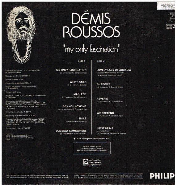 Démis Roussos* : My Only Fascination (LP, Album)