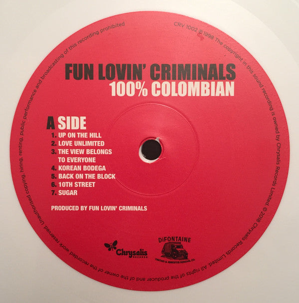 Fun Lovin' Criminals : 100% Colombian (LP, Album, Ltd, RE, Whi)