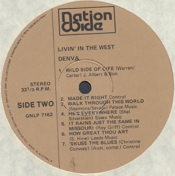Denva : Livin' In The West (LP)